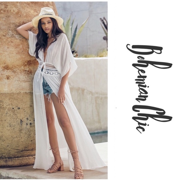 WALKER- Tie Front Duster Cardigan - Picture 3 of 7